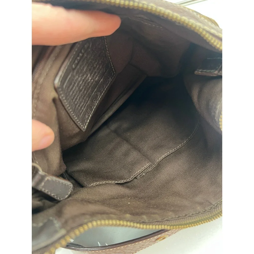 Coach Hand Crafted 10403 Signature Hobo Brown Monogram Bag